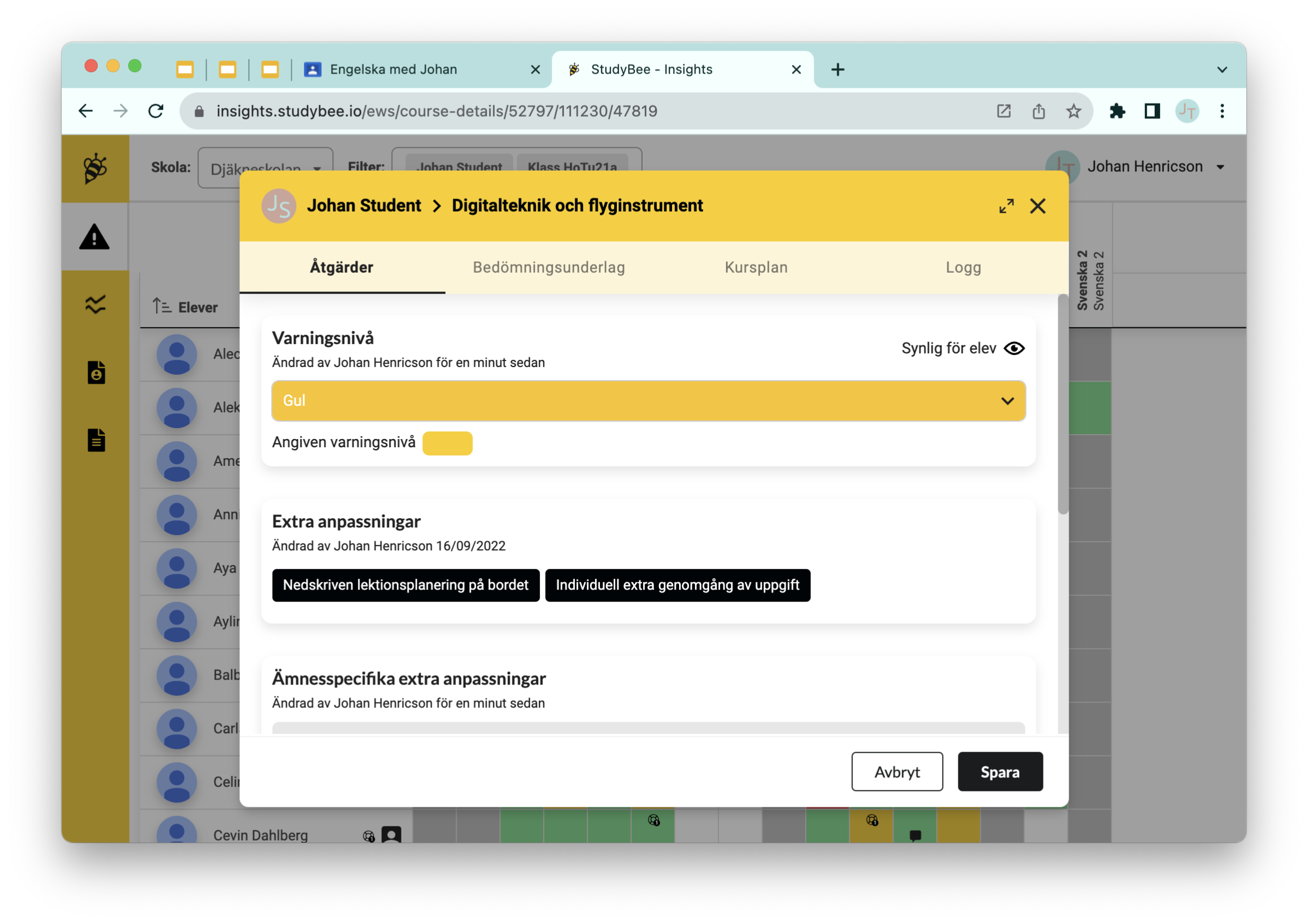 StudyBee ny kurs gul varningsnivå.png