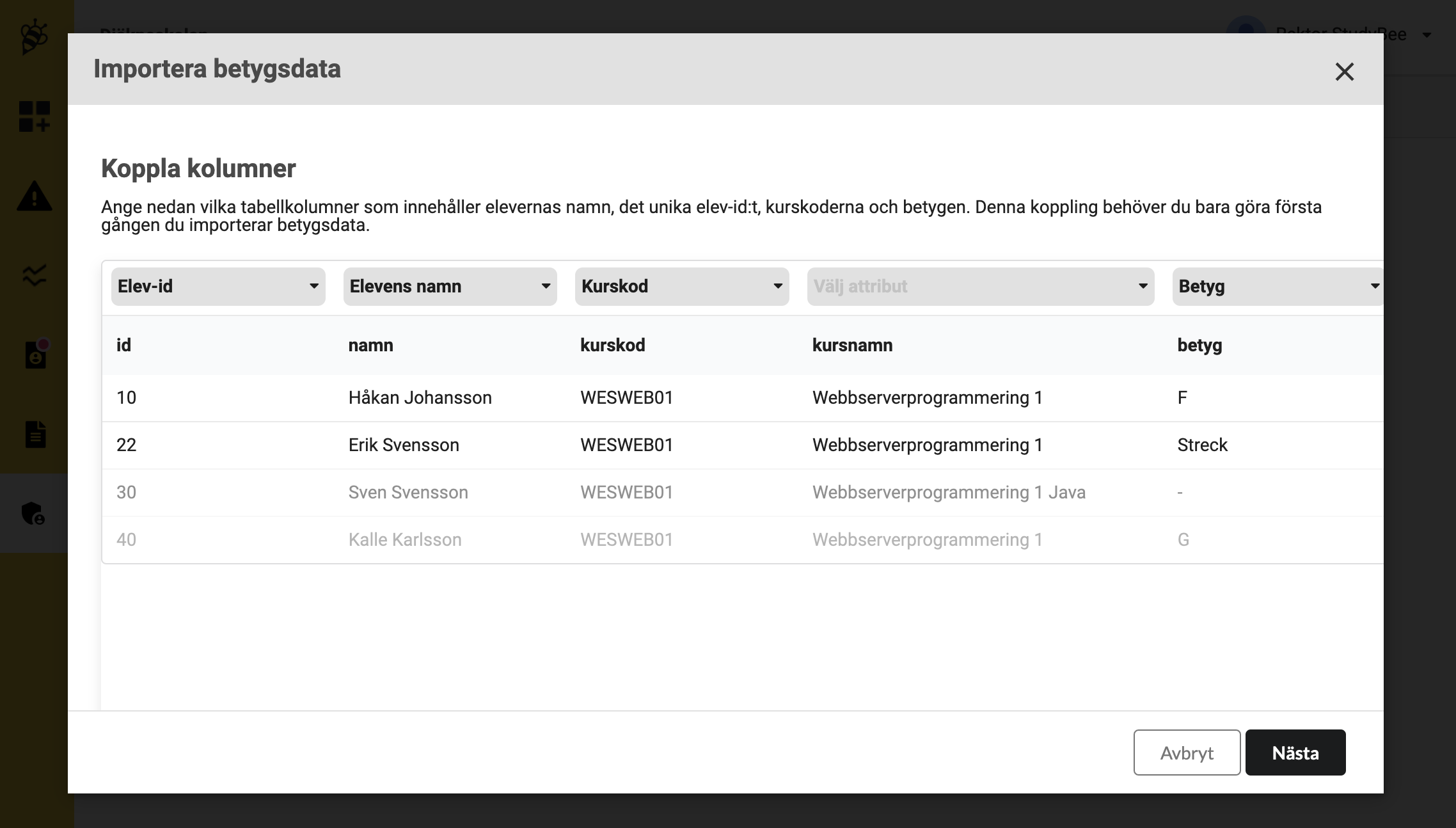 StudyBee Importera betygsdata 04 kopplat kolumner.png
