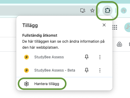 StudyBee Hantera tillägg.png