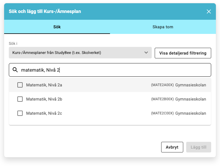 StudyBee Gy25 Nivåer.png